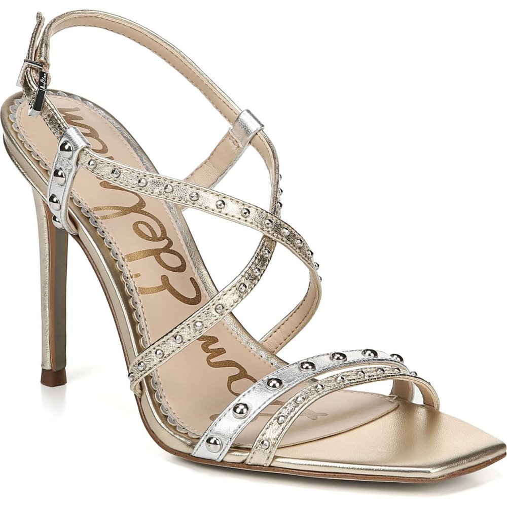 Size 8.5 Sam Edelman Gold & Silver Studded Heels